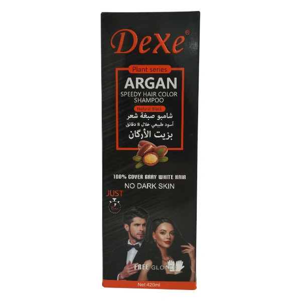 شامپو رنگ مو مشکی طبیعی با روغن آرگان مراکش برند دکس DEXE