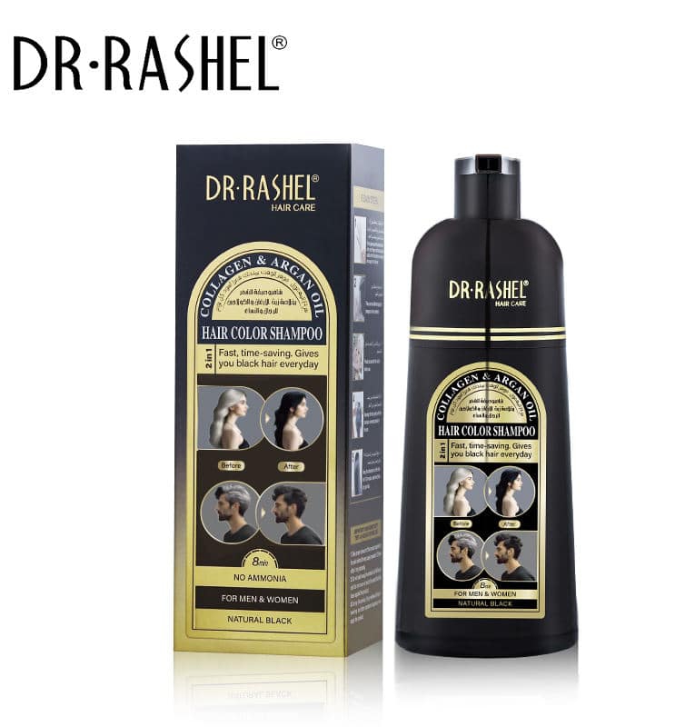 شامپو رنگ موی دکتر راشل مدل Collagen & Argan Oil حجم 400 میلی‌لیتر