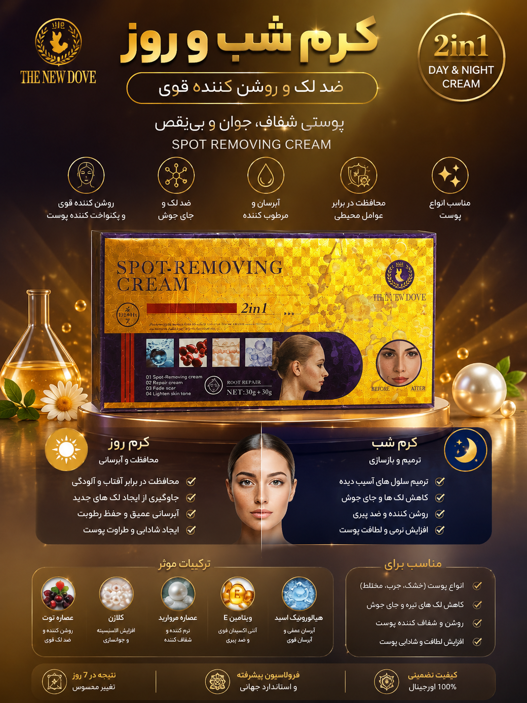 کرم شب و روز 2 در 1 برند The New Dove